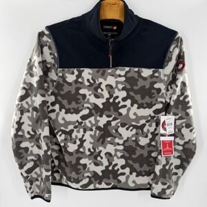 Canada Weathergear Mens XL Grey Camo 1/4 Zip Fleece Pullover CWG031Y3449